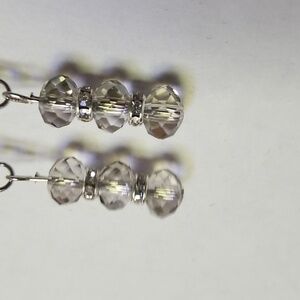 Smoky Clear Crystal Earrings. Bridal Wedding Jewelry.  Hypoallergenic. 7/13/0061
